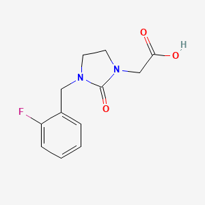 molecular formula C12H13FN2O3 B3165209 [3-(2-Fluorobenzyl)-2-oxoimidazolidin-1-yl]acetic acid CAS No. 897769-15-2