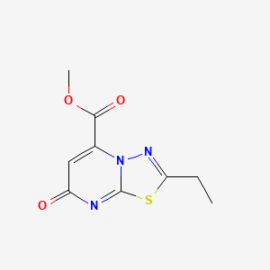 molecular formula C9H9N3O3S B3165228 Methyl 2-ethyl-7-oxo-7H-[1,3,4]thiadiazolo[3,2-a]pyrimidine-5-carboxylate CAS No. 897773-56-7