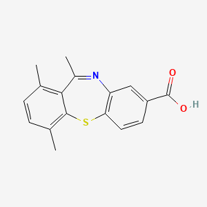 molecular formula C17H15NO2S B3165253 1,4,11-Trimethyldibenzo[b,f][1,4]thiazepine-8-carboxylic acid CAS No. 897776-18-0