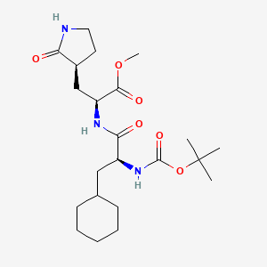 molecular formula C22H37N3O6 B3165289 Boc-Cha-Ala(((S)-2-oxopyrrolidin-3-yl))-OMe CAS No. 898264-60-3