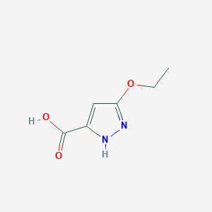 molecular formula C6H8N2O3 B3165293 5-Ethoxy-1H-pyrazole-3-carboxylic acid CAS No. 89831-43-6