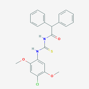 molecular formula C23H21ClN2O3S B316530 N-[(4-chloro-2,5-dimethoxyphenyl)carbamothioyl]-2,2-diphenylacetamide 