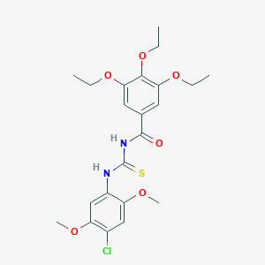 molecular formula C22H27ClN2O6S B316531 N-[(4-chloro-2,5-dimethoxyphenyl)carbamothioyl]-3,4,5-triethoxybenzamide 