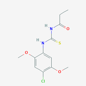 molecular formula C12H15ClN2O3S B316532 N-[(4-chloro-2,5-dimethoxyphenyl)carbamothioyl]propanamide 