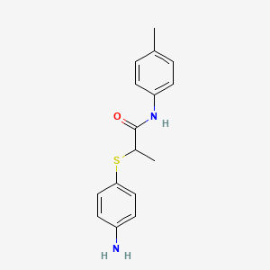 molecular formula C16H18N2OS B3165382 2-[(4-Aminophenyl)thio]-N-(4-methylphenyl)-propanamide CAS No. 899016-25-2