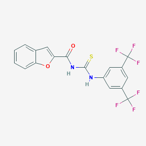 molecular formula C18H10F6N2O2S B316539 N-{[3,5-bis(trifluoromethyl)phenyl]carbamothioyl}-1-benzofuran-2-carboxamide 
