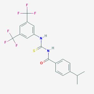 molecular formula C19H16F6N2OS B316540 N-{[3,5-bis(trifluoromethyl)phenyl]carbamothioyl}-4-(propan-2-yl)benzamide 