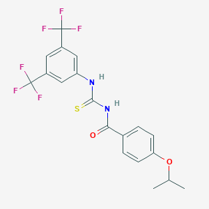 molecular formula C19H16F6N2O2S B316541 N-{[3,5-bis(trifluoromethyl)phenyl]carbamothioyl}-4-(propan-2-yloxy)benzamide 