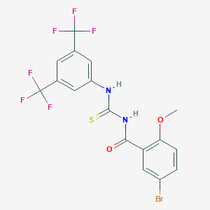 molecular formula C17H11BrF6N2O2S B316542 N-{[3,5-bis(trifluoromethyl)phenyl]carbamothioyl}-5-bromo-2-methoxybenzamide 
