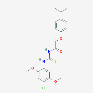 N-[(4-chloro-2,5-dimethoxyphenyl)carbamothioyl]-2-[4-(propan-2-yl)phenoxy]acetamide