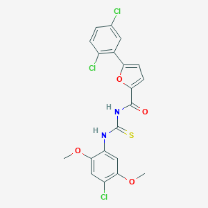 molecular formula C20H15Cl3N2O4S B316545 N-[(4-chloro-2,5-dimethoxyphenyl)carbamothioyl]-5-(2,5-dichlorophenyl)furan-2-carboxamide 