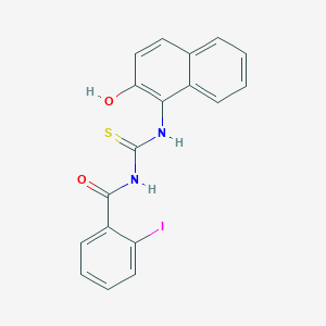 molecular formula C18H13IN2O2S B316548 N-[(2-hydroxynaphthalen-1-yl)carbamothioyl]-2-iodobenzamide 