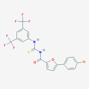molecular formula C20H11BrF6N2O2S B316551 N-{[3,5-bis(trifluoromethyl)phenyl]carbamothioyl}-5-(4-bromophenyl)furan-2-carboxamide 