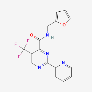 molecular formula C16H11F3N4O2 B3165513 N-(2-furylmethyl)-2-(2-pyridinyl)-5-(trifluoromethyl)-4-pyrimidinecarboxamide CAS No. 900015-69-2