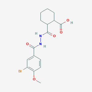 molecular formula C16H19BrN2O5 B3165568 2-{[2-(3-Bromo-4-methoxybenzoyl)hydrazino]carbonyl}cyclohexanecarboxylic acid CAS No. 900604-35-5