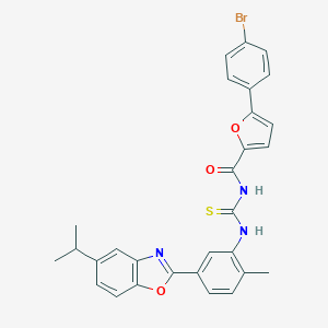 molecular formula C29H24BrN3O3S B316558 5-(4-bromophenyl)-N-({2-methyl-5-[5-(propan-2-yl)-1,3-benzoxazol-2-yl]phenyl}carbamothioyl)furan-2-carboxamide 