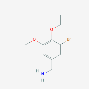 molecular formula C10H14BrNO2 B3165588 (3-Bromo-4-ethoxy-5-methoxyphenyl)methanamine CAS No. 900704-75-8