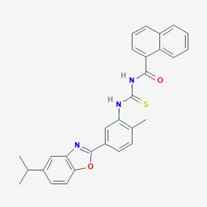 molecular formula C29H25N3O2S B316559 N-({2-methyl-5-[5-(propan-2-yl)-1,3-benzoxazol-2-yl]phenyl}carbamothioyl)naphthalene-1-carboxamide 