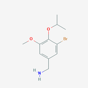molecular formula C11H16BrNO2 B3165590 (3-Bromo-5-methoxy-4-propan-2-yloxyphenyl)methanamine CAS No. 900704-90-7