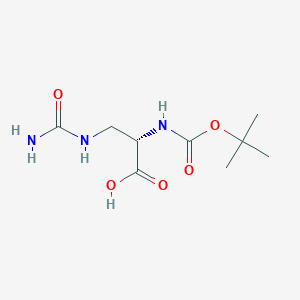 molecular formula C9H17N3O5 B3165602 Boc-L-2-amino-3-ureidopropionic acid CAS No. 901284-69-3