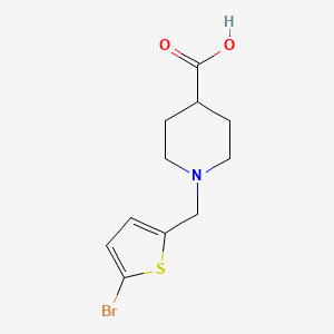 molecular formula C11H14BrNO2S B3165613 1-[(5-bromothiophen-2-yl)methyl]piperidine-4-carboxylic Acid CAS No. 901923-84-0