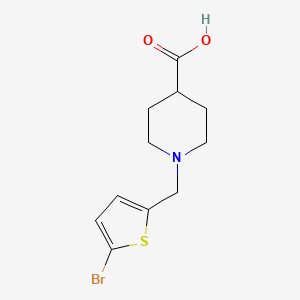 molecular formula C11H14BrNO2S B3165613 1-[(5-溴噻吩-2-基)甲基]哌啶-4-羧酸 CAS No. 901923-84-0