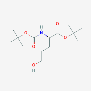 molecular formula C14H27NO5 B3165620 t-butyl(S)-5-hydroxy-2-(t-butoxycarbonylamino)-pentanoate CAS No. 90194-99-3