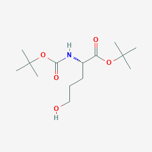 molecular formula C14H27NO5 B3165620 叔丁基(S)-5-羟基-2-(叔丁氧羰基氨基)-戊酸酯 CAS No. 90194-99-3