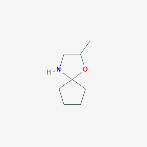 molecular formula C8H15NO B3165641 2-Methyl-1-oxa-4-azaspiro[4.4]nonane CAS No. 90204-33-4