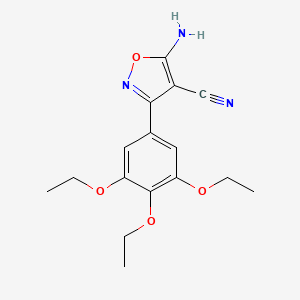 molecular formula C16H19N3O4 B3165653 5-Amino-3-(3,4,5-triethoxyphenyl)isoxazole-4-carbonitrile CAS No. 902568-45-0