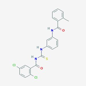 molecular formula C22H17Cl2N3O2S B316568 2,5-dichloro-N-[(3-{[(2-methylphenyl)carbonyl]amino}phenyl)carbamothioyl]benzamide 