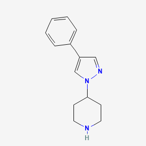 molecular formula C14H17N3 B3165688 4-(4-苯基-1H-吡唑-1-基)哌啶 CAS No. 902836-40-2