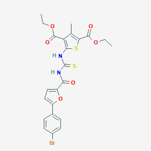 molecular formula C23H21BrN2O6S2 B316570 Diethyl 5-[({[5-(4-bromophenyl)-2-furoyl]amino}carbothioyl)amino]-3-methyl-2,4-thiophenedicarboxylate 