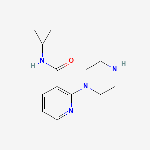 molecular formula C13H18N4O B3165701 N-Cyclopropyl-2-(piperazin-1-yl)nicotinamide CAS No. 902836-65-1