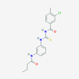 molecular formula C19H20ClN3O2S B316571 N-{[3-(butanoylamino)phenyl]carbamothioyl}-3-chloro-4-methylbenzamide 