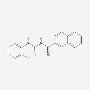 molecular formula C18H13FN2OS B316572 N-[(2-fluorophenyl)carbamothioyl]naphthalene-2-carboxamide 