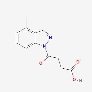 molecular formula C12H12N2O3 B3165723 丁酸，4-(4-甲基吲唑-1-基)-4-氧代- CAS No. 902937-33-1