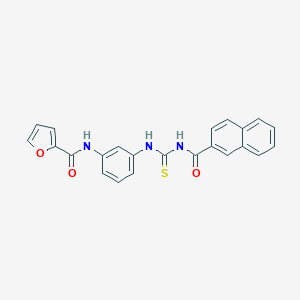 molecular formula C23H17N3O3S B316573 N-(3-{[(2-naphthoylamino)carbothioyl]amino}phenyl)-2-furamide 