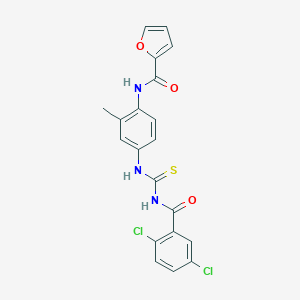 molecular formula C20H15Cl2N3O3S B316576 N-[4-({[(2,5-dichlorobenzoyl)amino]carbothioyl}amino)-2-methylphenyl]-2-furamide 