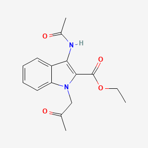 molecular formula C16H18N2O4 B3165768 Ethyl 3-(acetylamino)-1-(2-oxopropyl)-1H-indole-2-carboxylate CAS No. 903160-99-6