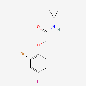 molecular formula C11H11BrFNO2 B3165770 2-(2-溴-4-氟苯氧基)-N-环丙基乙酰胺 CAS No. 903173-03-5