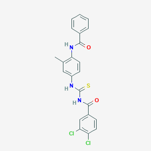 molecular formula C22H17Cl2N3O2S B316581 3,4-dichloro-N-({3-methyl-4-[(phenylcarbonyl)amino]phenyl}carbamothioyl)benzamide 