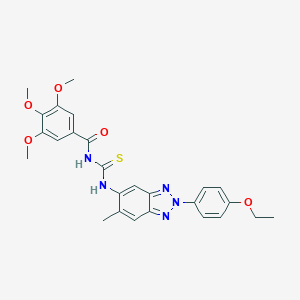 N-{[2-(4-ethoxyphenyl)-6-methyl-2H-benzotriazol-5-yl]carbamothioyl}-3,4,5-trimethoxybenzamide