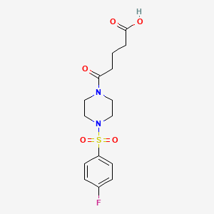 molecular formula C15H19FN2O5S B3165903 5-(4-[(4-氟苯基)磺酰基]哌嗪-1-基)-5-氧代戊酸 CAS No. 904766-72-9