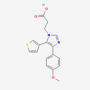 molecular formula C17H16N2O3S B3165935 3-[4-(4-Methoxyphenyl)-5-(thiophen-3-YL)-1H-imidazol-1-YL]propanoic acid CAS No. 904816-77-9