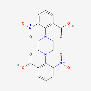 molecular formula C18H16N4O8 B3165945 2-[4-(2-Carboxy-6-nitrophenyl)piperazin-1-yl]-3-nitrobenzoic acid CAS No. 904817-86-3