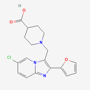 molecular formula C18H18ClN3O3 B3165952 1-{[6-氯-2-(呋喃-2-基)咪唑并[1,2-a]吡啶-3-基]甲基}哌啶-4-羧酸 CAS No. 904818-06-0