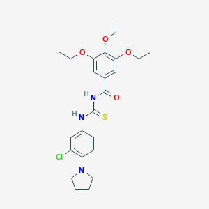 molecular formula C24H30ClN3O4S B316596 N-[3-chloro-4-(1-pyrrolidinyl)phenyl]-N'-(3,4,5-triethoxybenzoyl)thiourea 