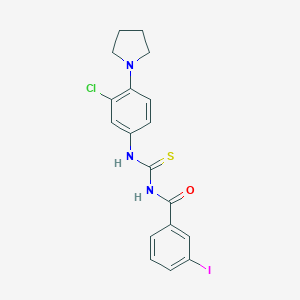 molecular formula C18H17ClIN3OS B316597 N-[3-chloro-4-(1-pyrrolidinyl)phenyl]-N'-(3-iodobenzoyl)thiourea 