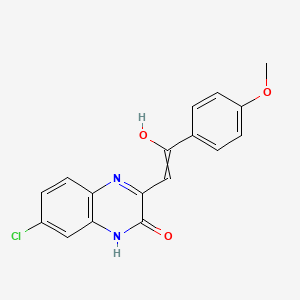 molecular formula C17H13ClN2O3 B3166082 7-Chloro-3-[2-hydroxy-2-(4-methoxyphenyl)ethenyl]-1H-quinoxalin-2-one CAS No. 907170-21-2
